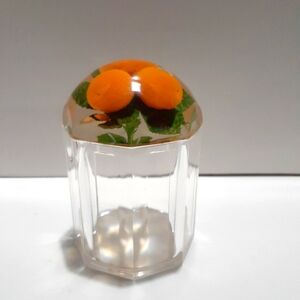 Vintage Lucite Jam Jar With Apricot Lid-No SPoon
